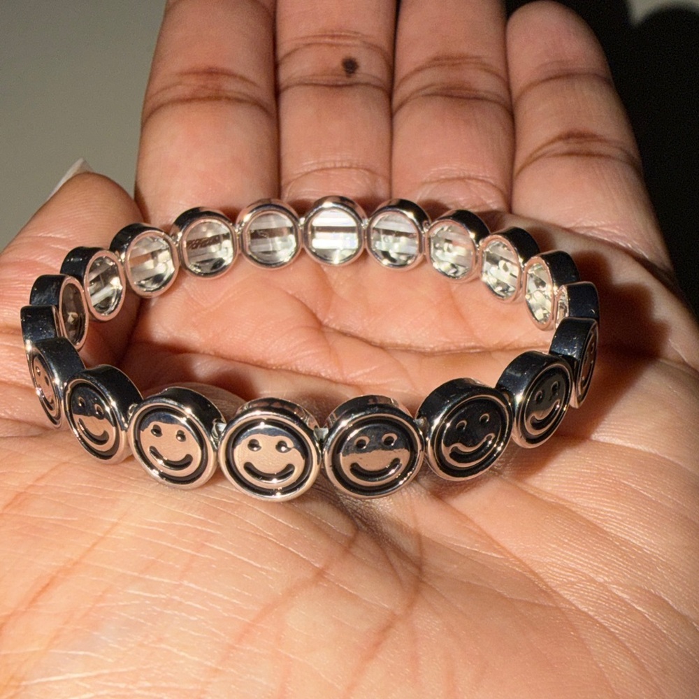 Silver Smiley Face Bracelet